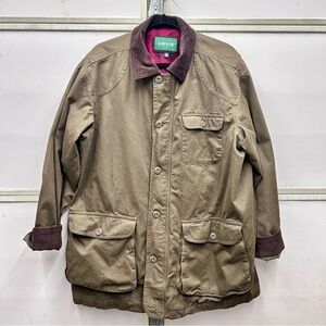 Orvis Classic Barn Coat Dark Army Green Rugged Utility 100% Cotton Men's Size XL